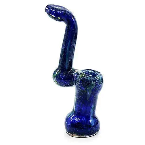 Aqua bubbler 6-inch premium glass bubbler in glossy cobalt blue with crackled glaze