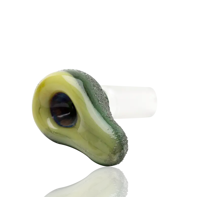 Hand-blown Avocadope glass bowl piece by Empire Glassworks