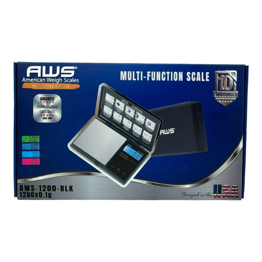 Aws-1200-blk digital precision scale for smoking accessories, black silver foldable