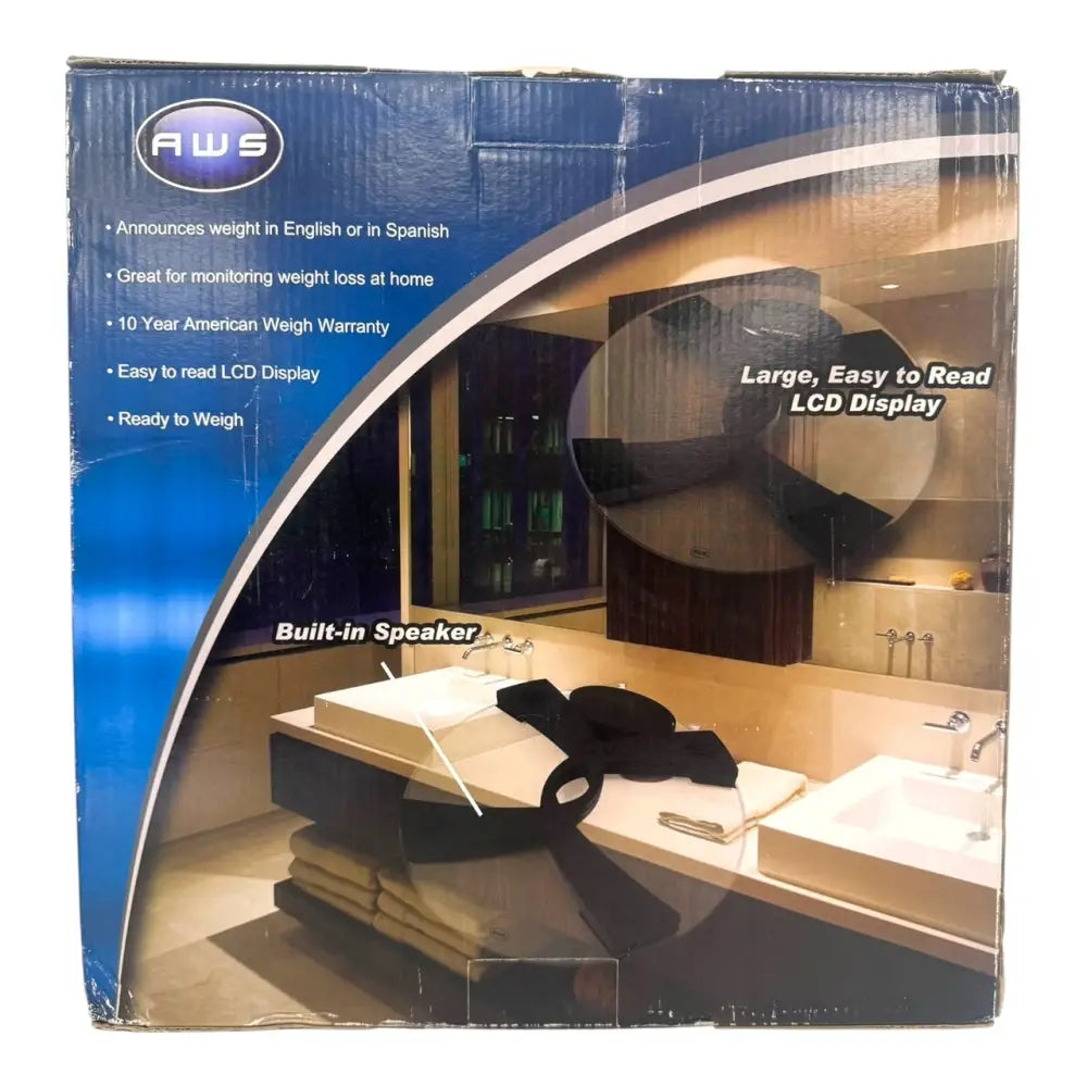 Aws talking digital bathroom scale with LCD display and speaker