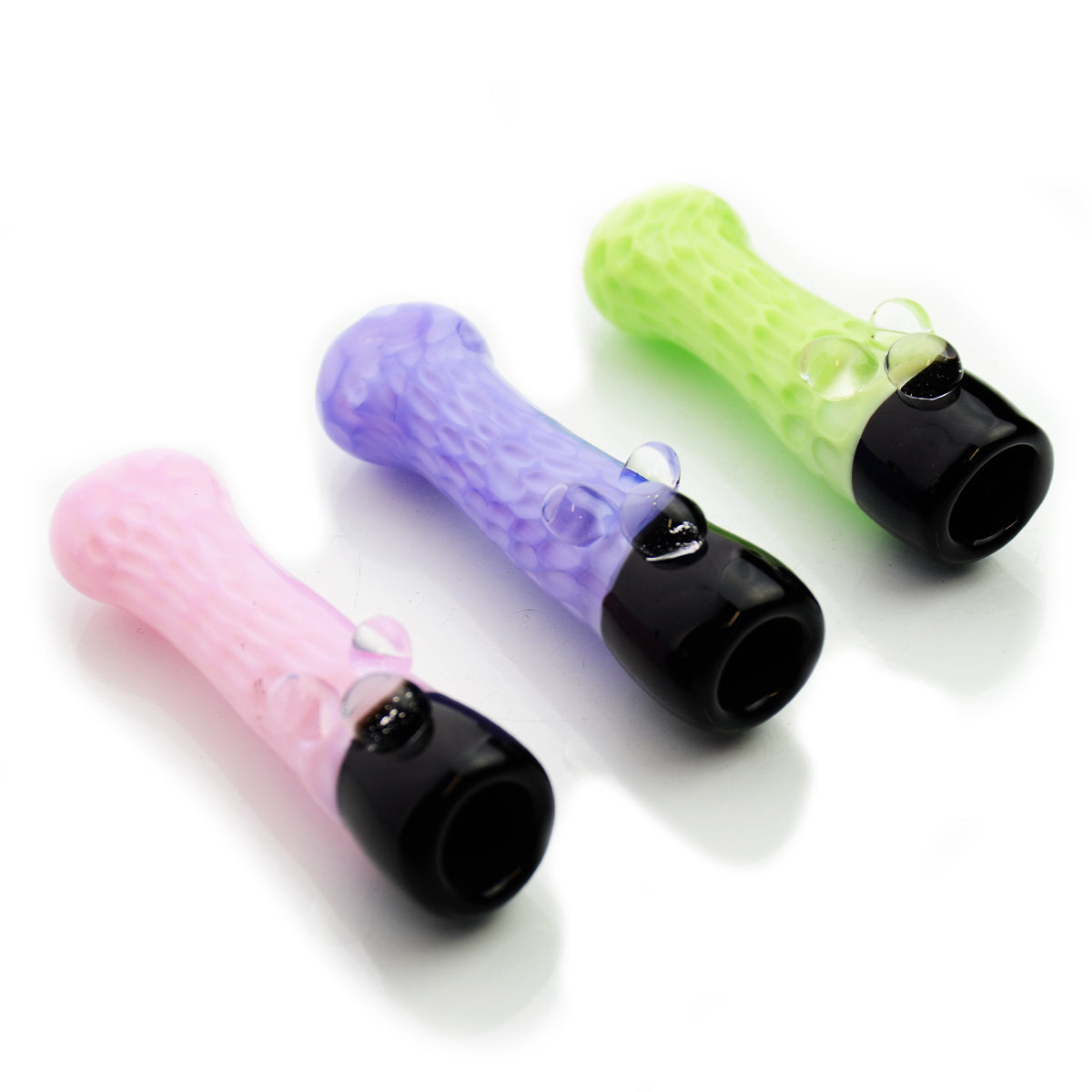Slime Tube Chillum with Honeycomb Art Glass