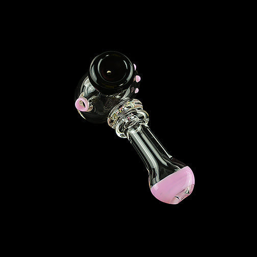 Compact Glass Herbal Pipe with Protruding Bowl