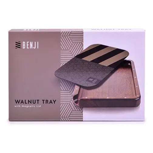 Benji walnut tray with magnetic lid kit, sleek wood storage