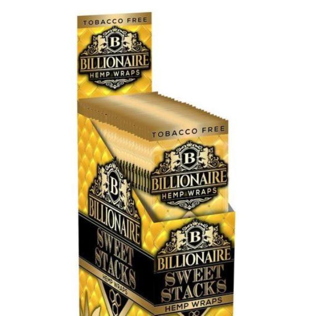 Billionaire Hemp Wraps Box showcasing premium hemp wraps and sweet stacks products