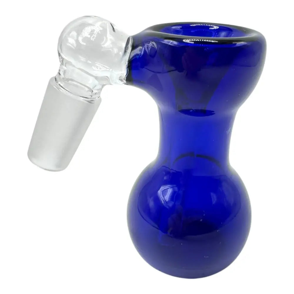 Vibrant cobalt blue glass ash catcher bowl with 14mm male joint
