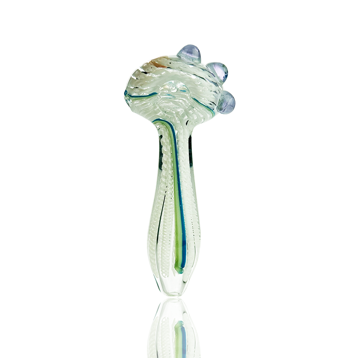 Elegant White Swirl Glass Hand Pipe