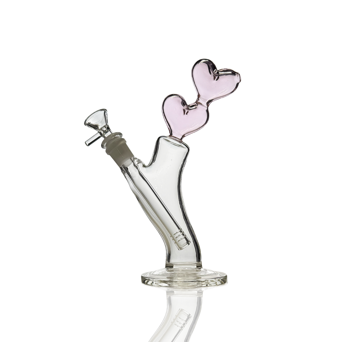 Charming Pink Double Heart 10-Inch Water Pipe