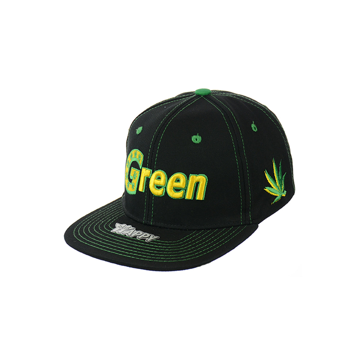Vibrant Green Embroidered Cotton Snapback
