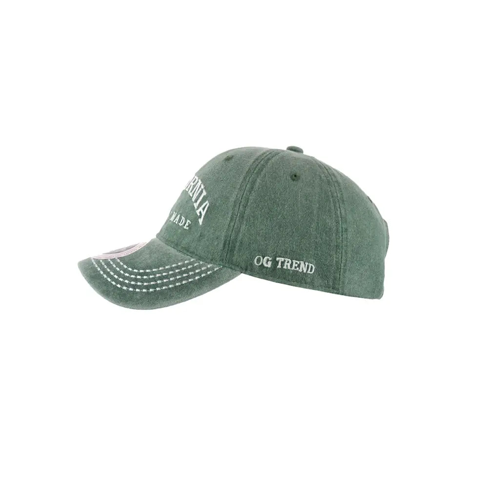 Green California Original Cotton Buckle Hat adjustable for all sizes featuring cotton buckle design
