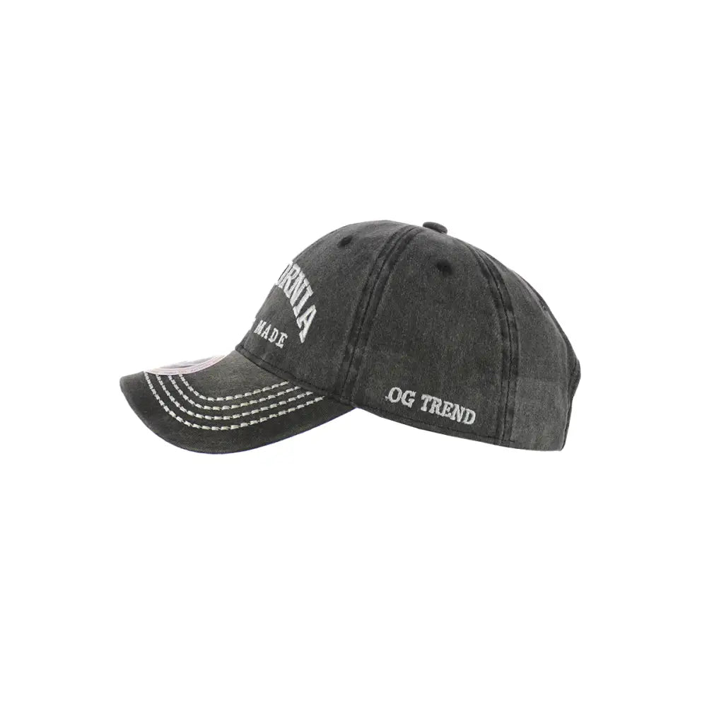 Gray baseball cap from California Original Cotton with adjustable cotton buckle for all sizes