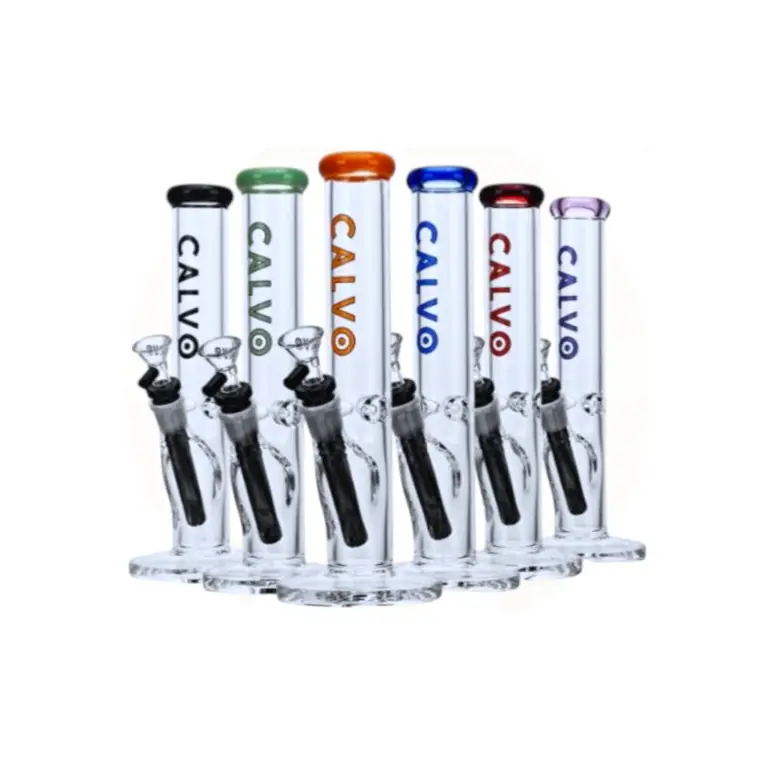 Colorful Calvo Glass Heavy Duty Black Ice Catcher Water Pipe and glass hand pipe display