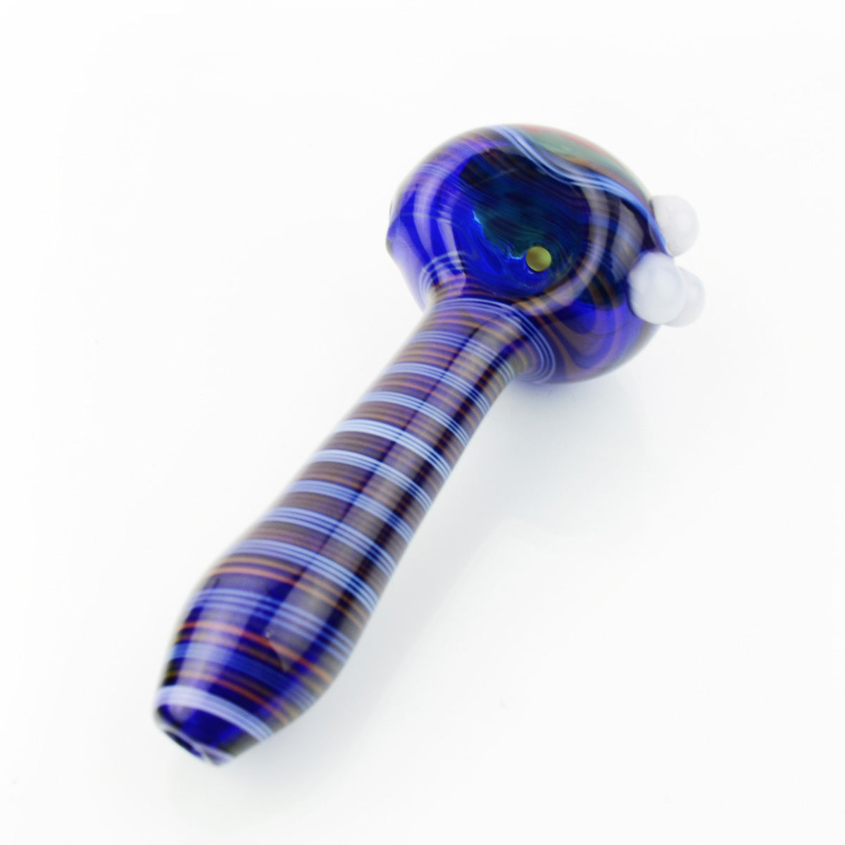 Honeycomb Art Glass Hand Pipe with Spiral