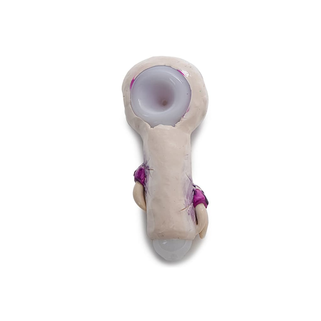 Worn ballet pointe shoe with pink ribbons for the Glass Monster Teeth Handpipe