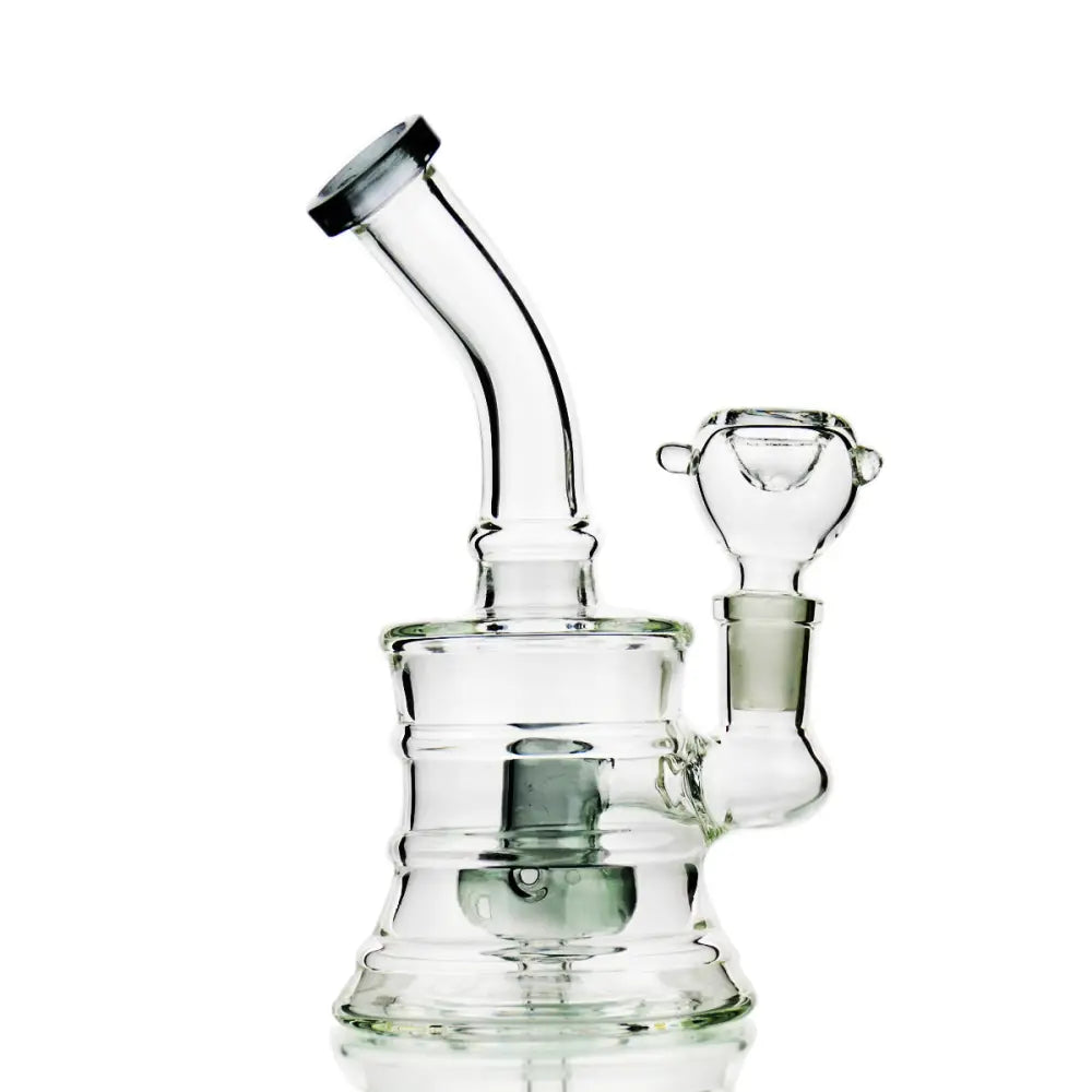Clear glass water pipe with shower perc and 14mm male bowl for smooth smoking