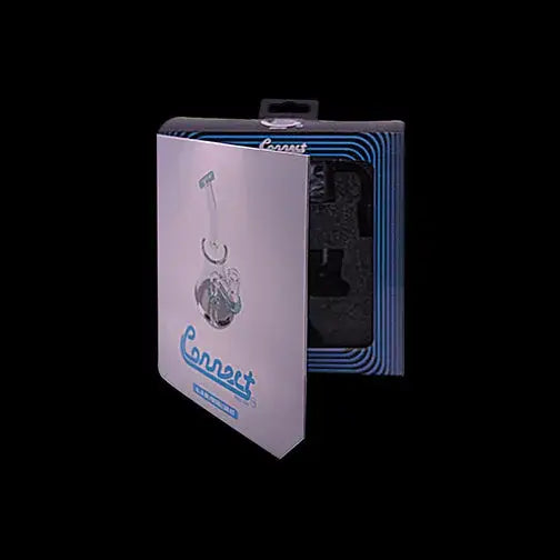 Connect brand dab rig kit with sleek transparent glass water pipe and blue accents