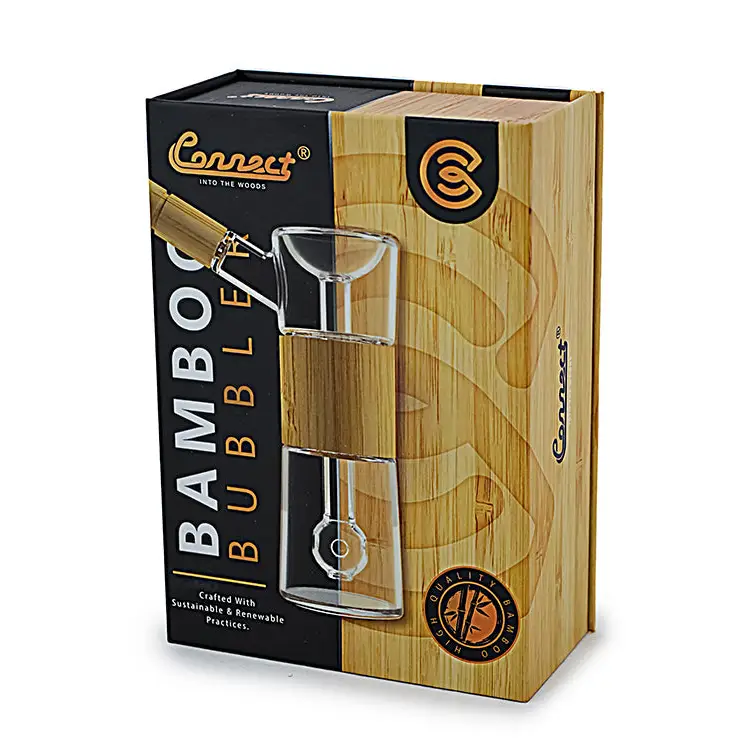 Bamboo bubble pipe packaging for Connect Wood Collection Natural Wood Bubbler