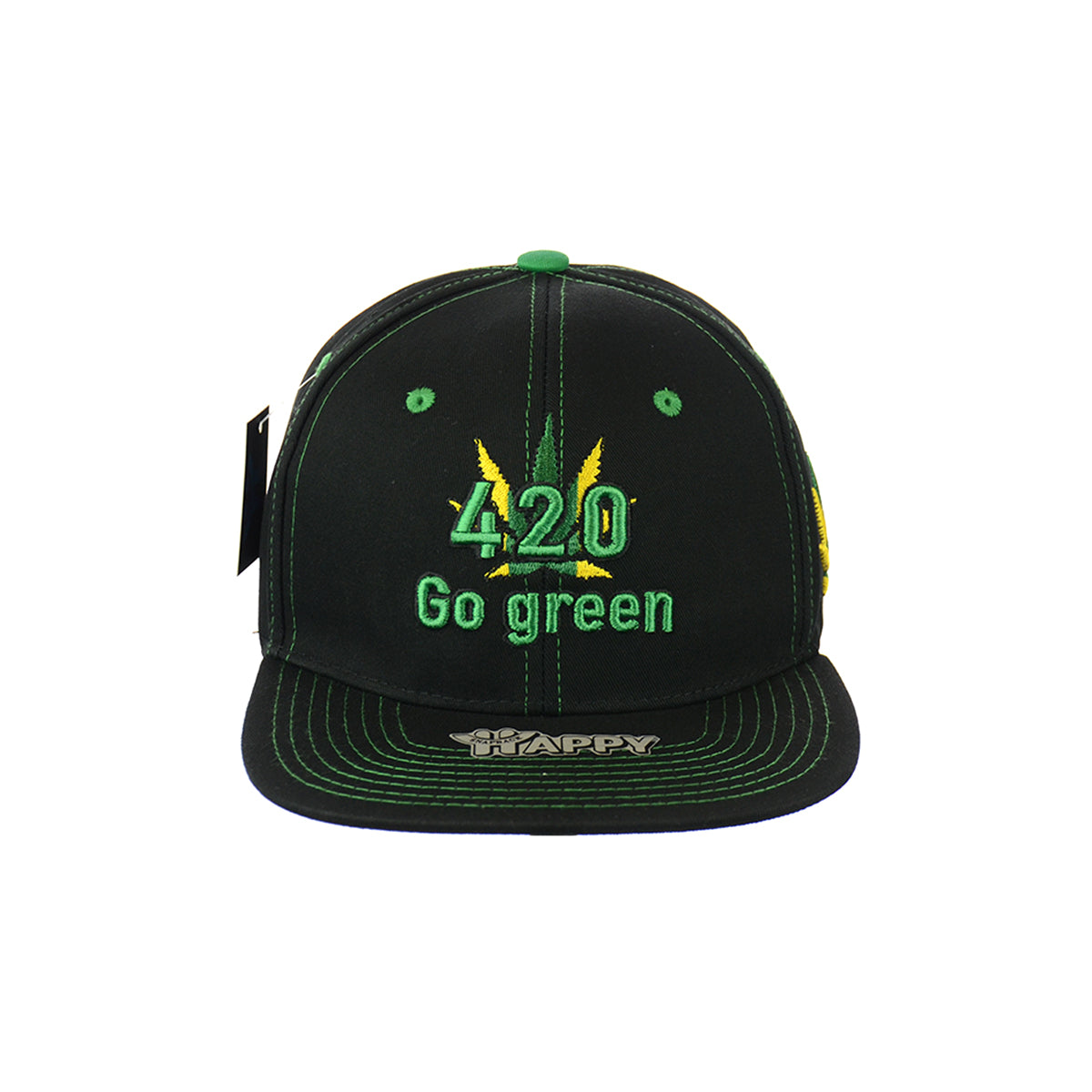 Go Green Embroidered Cotton Snapback Hat