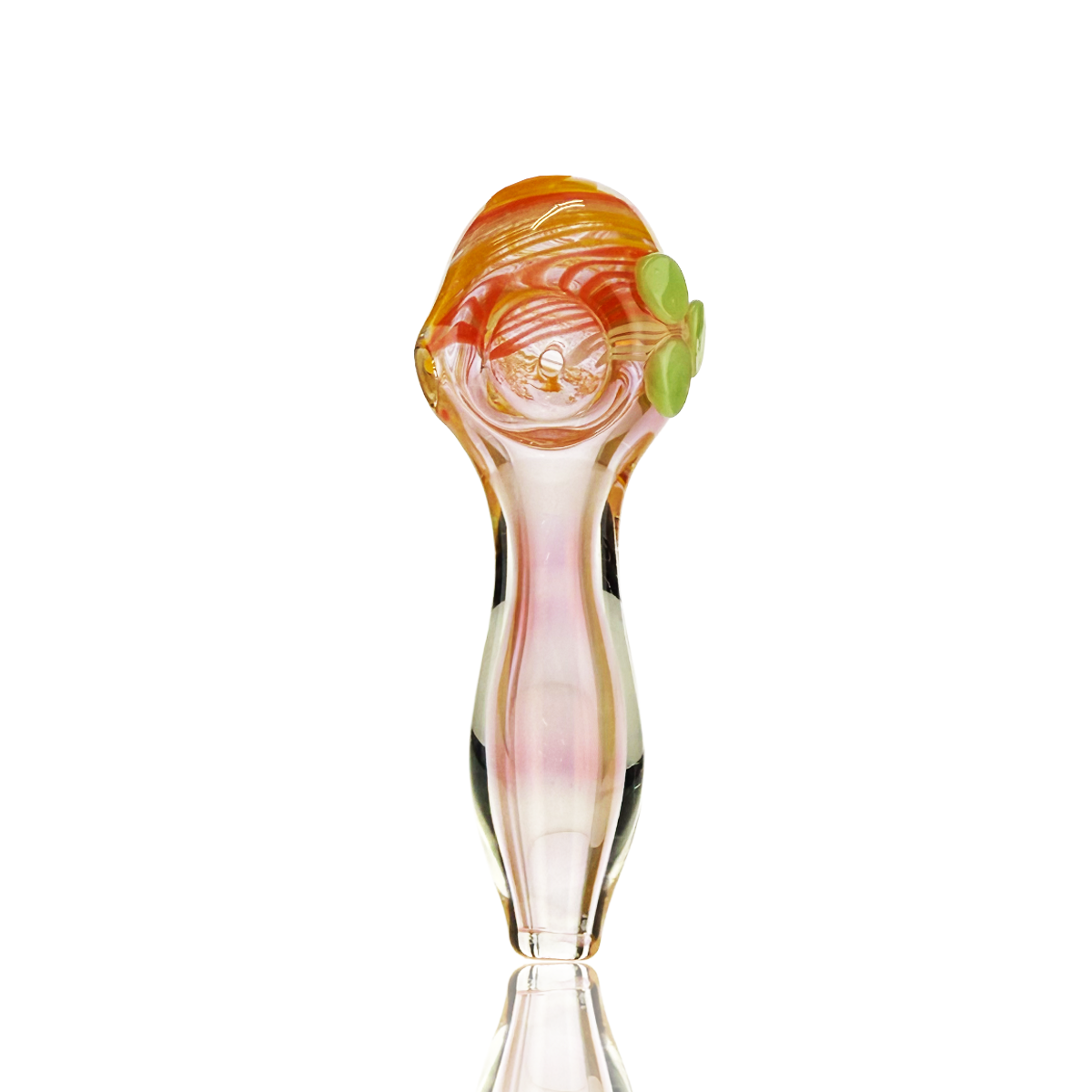 Gold Fume Spiral Design Glass Hand Pipe 4.5"