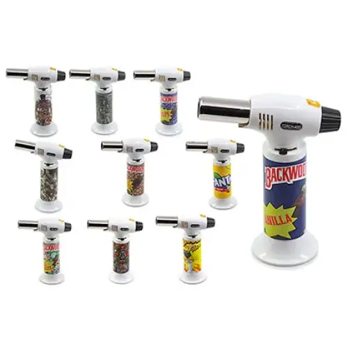 Deez nutz torches premium black white vanilla backwoods lighter back view