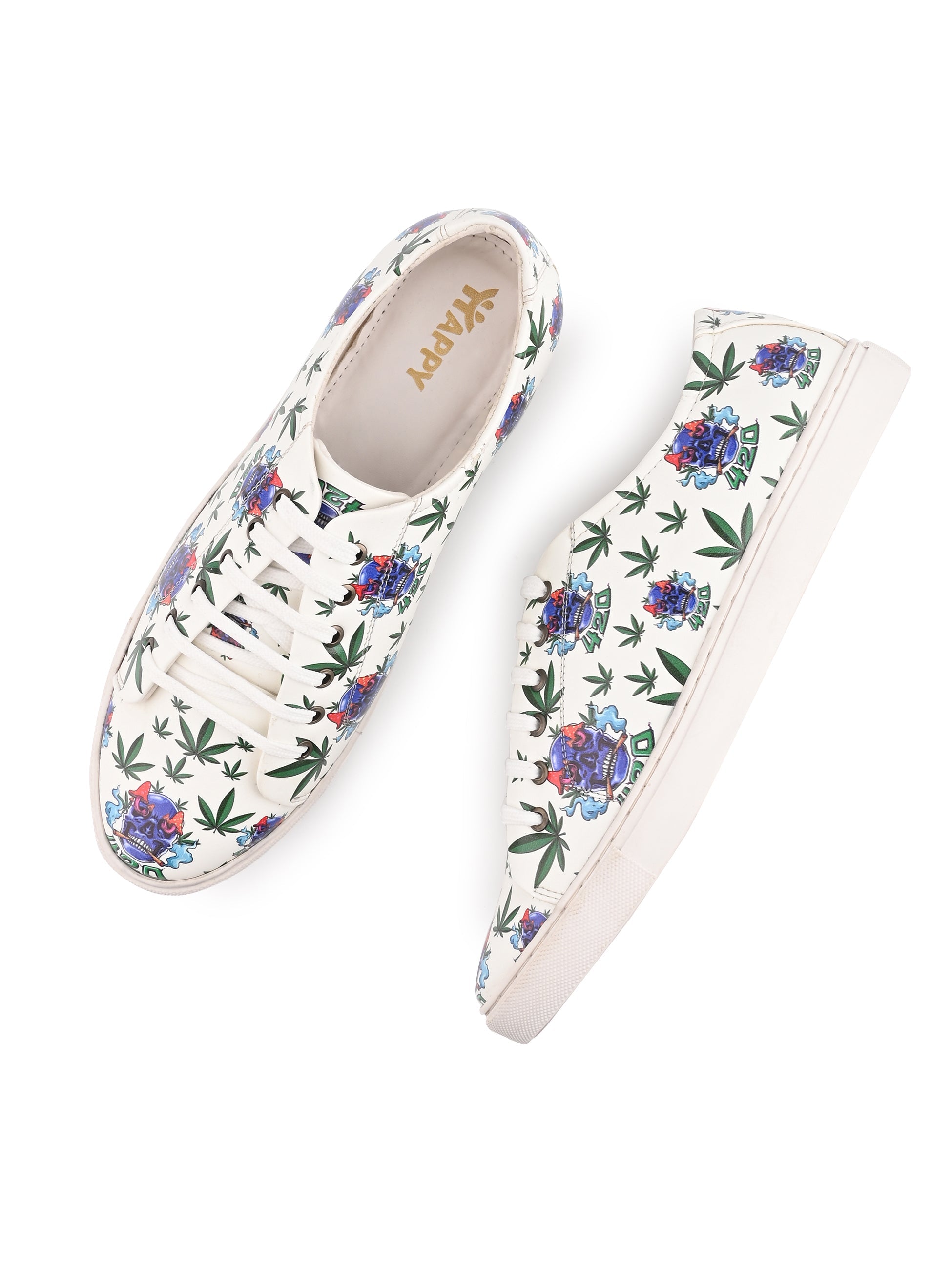 Snow White Skull Vegan Leather Shoes