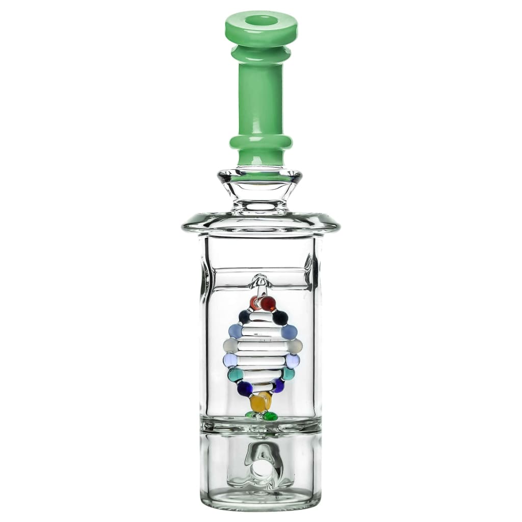 DNA Proxt Glass Dab Rig with Spider Web Perc and Green Mouthpiece