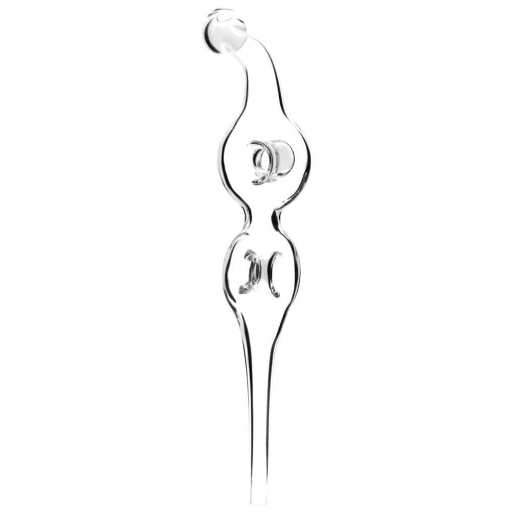 Double Donut Vapor Straw - Durable Boro Glass With Two Circular Chambers For Cool Smoke