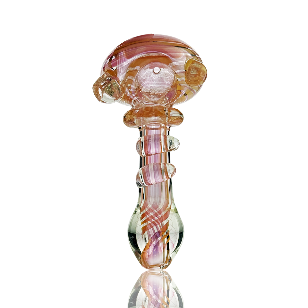 Gilded Fumed Glass Spoon Pipe