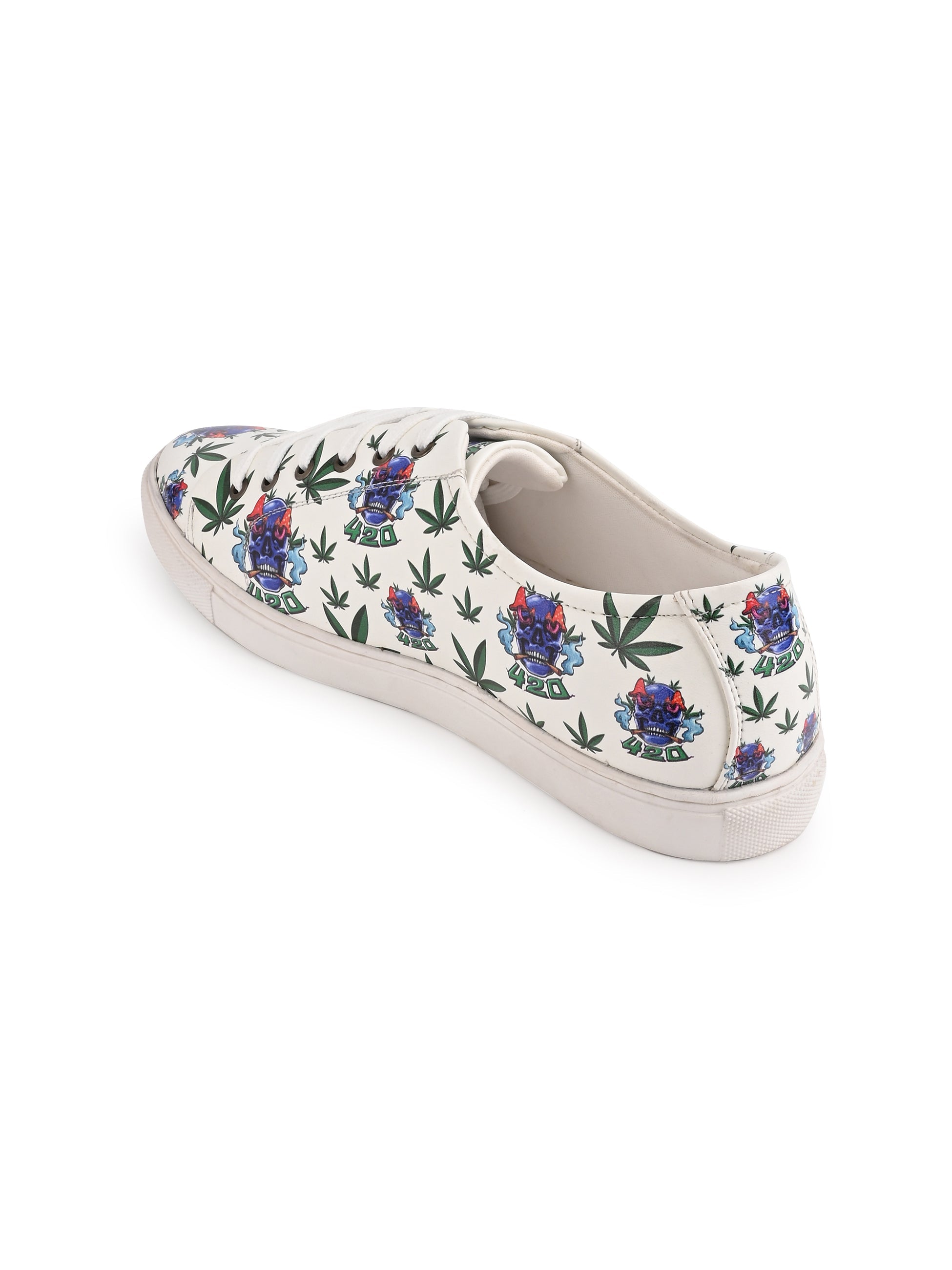 Snow White Skull Vegan Leather Shoes
