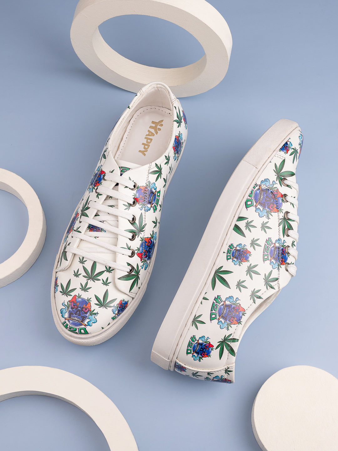 Snow White Skull Vegan Leather Shoes