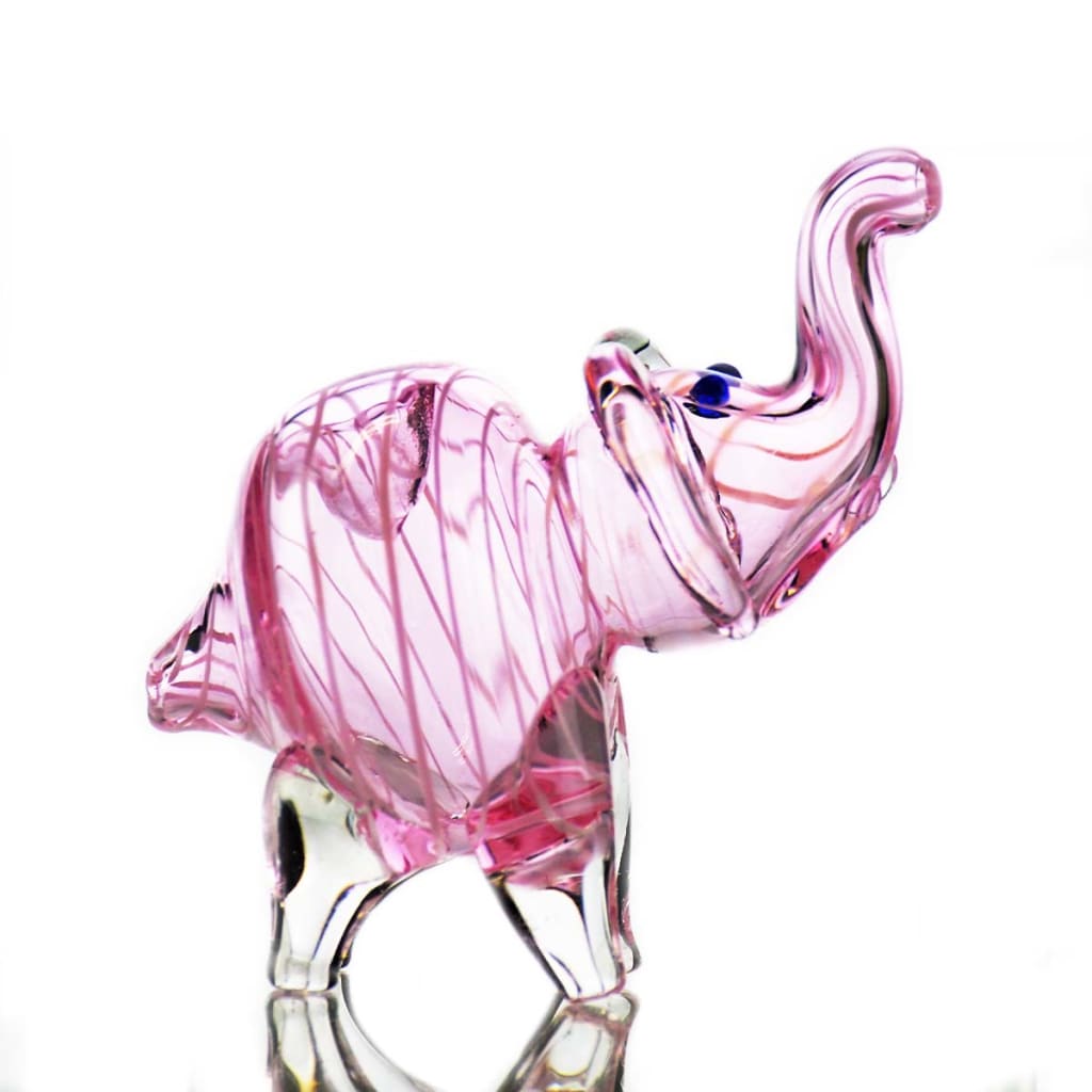 Elephant Pink Tube Hand Pipe With Raised Trunk For Smoking