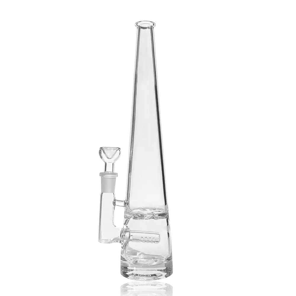 Elevate Jane clear glass hand pipe with tall cone chamber and side arm