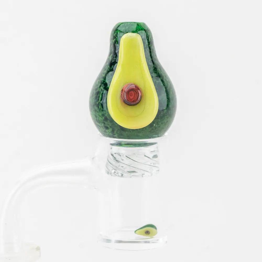 Empire Glassworks Avocadope spinner carb cap bong head in vibrant green glass