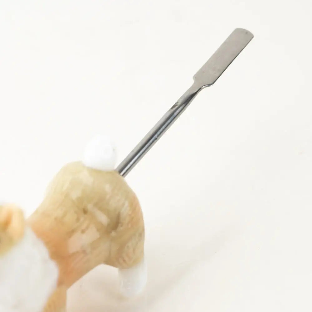 Empire Glassworks Corgi dab tool on plush dog figurine