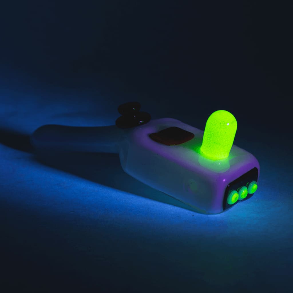 Empire Glassworks Dimensional Dial Rick Sanchez head glass hand pipe