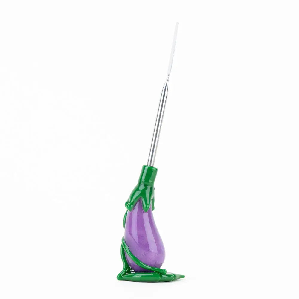 Empire Glassworks eggplant dab tool in purple-green borosilicate glass