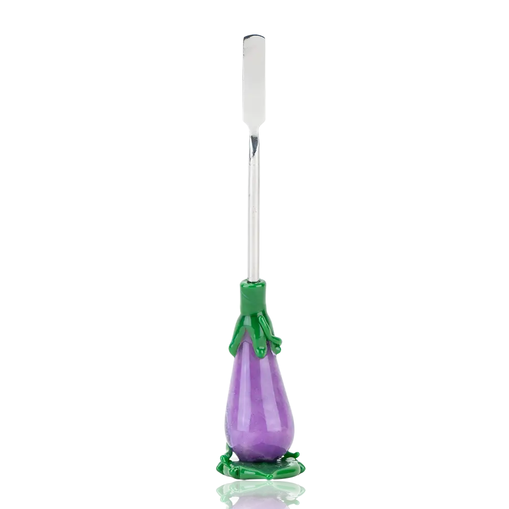 Empire Glassworks eggplant dab tool in borosilicate glass with purple stem