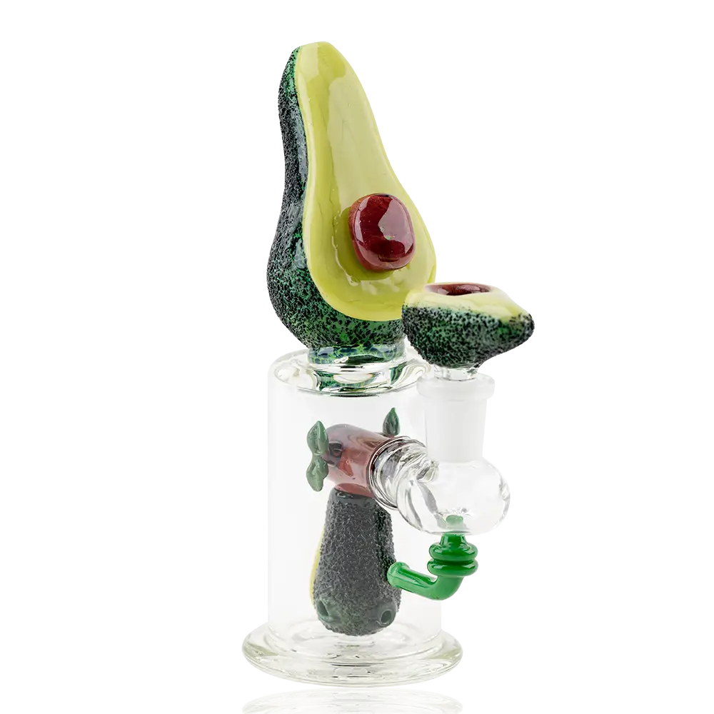 Empire Glassworks Mini Dab Rig with detailed avocado design