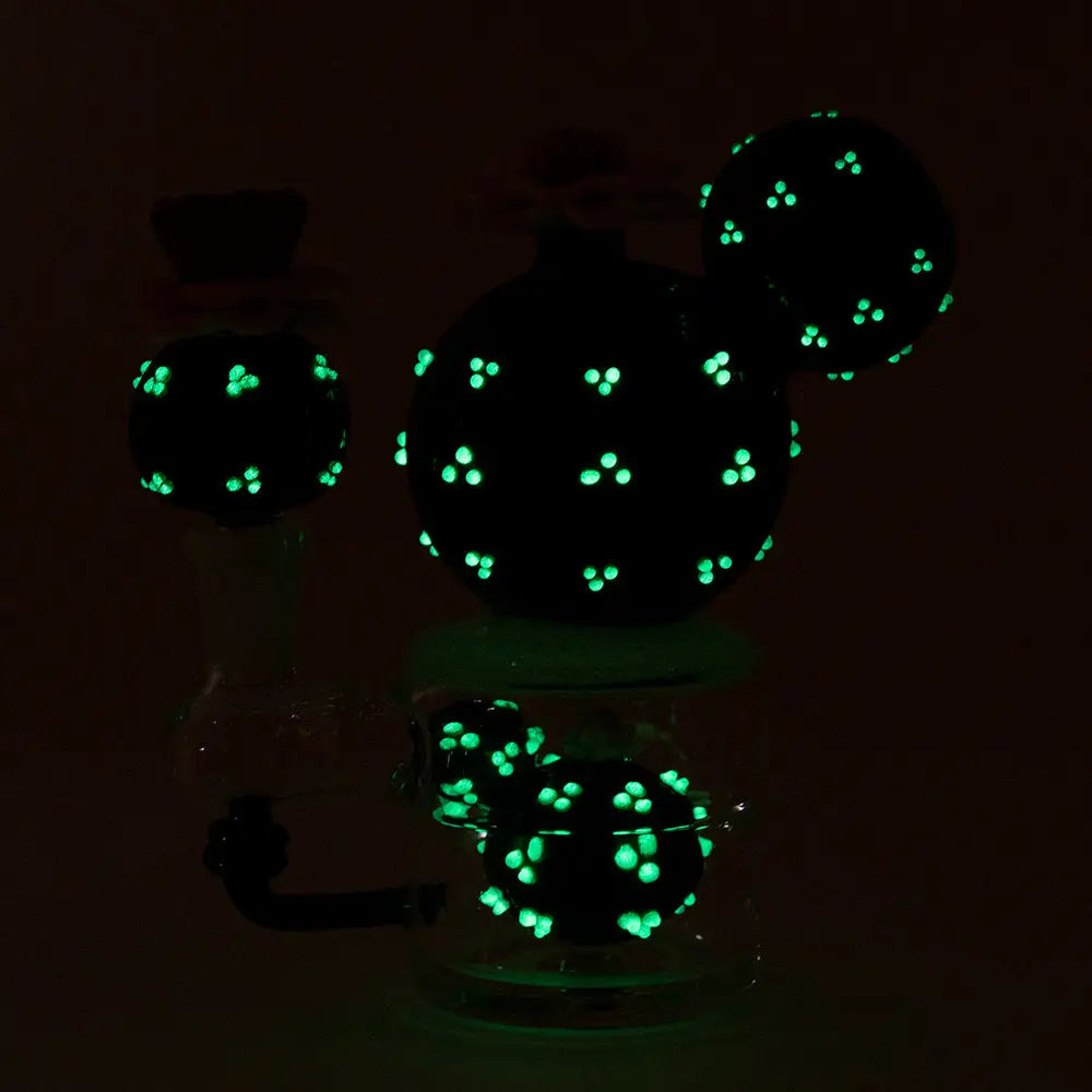 Empire Glassworks mini dab rig with glowing green peyote bong design