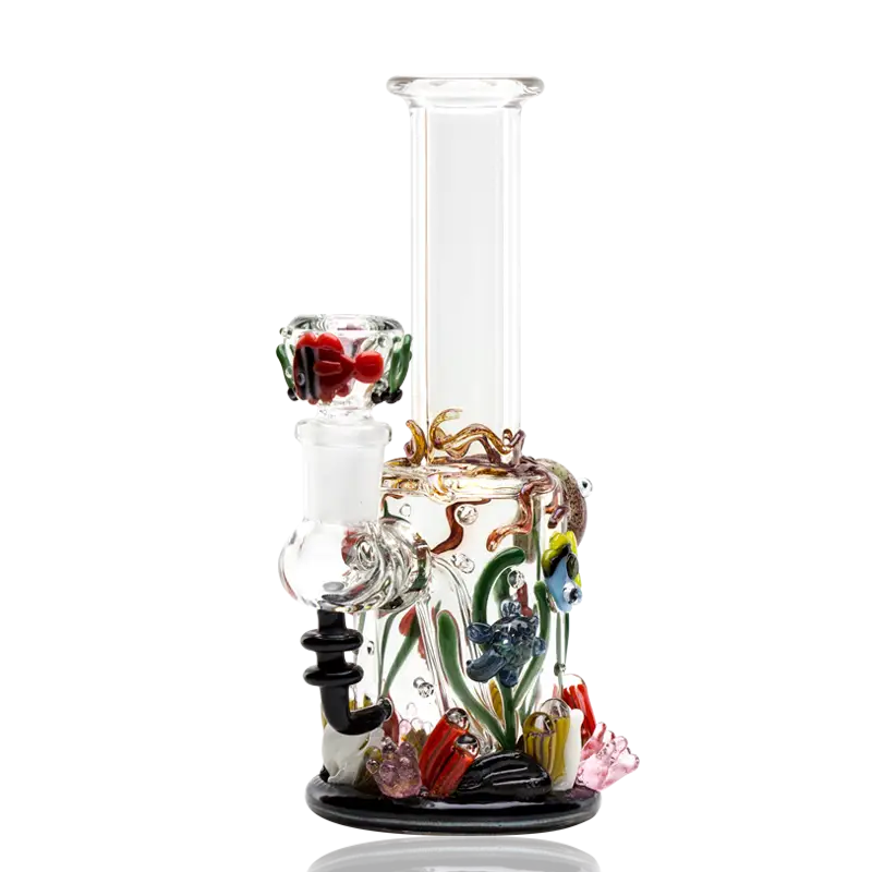Empire Glassworks Mini Dab Rig Under the Sea Kit with colorful hand-blown glass floral and aquatic designs