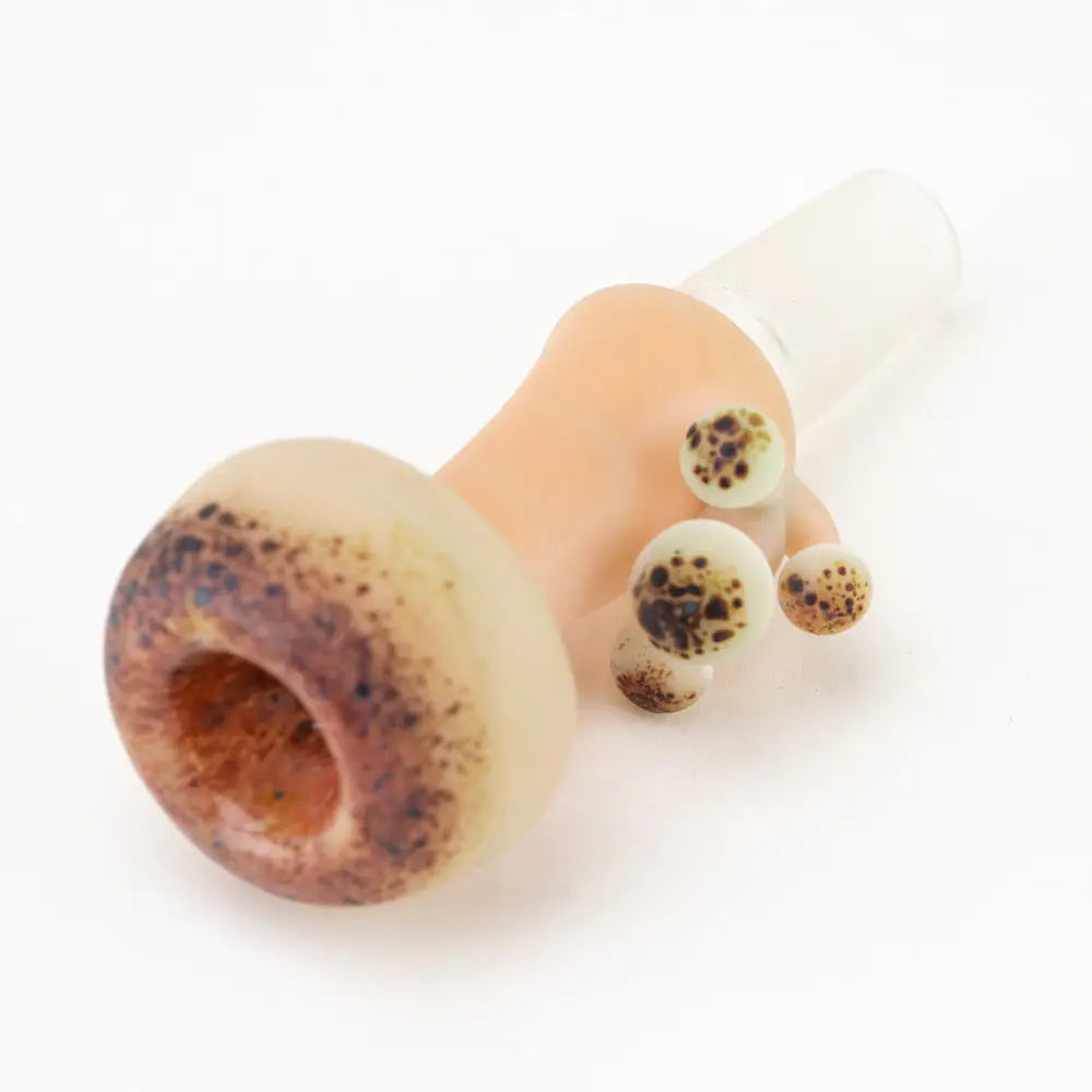 Empire Glassworks Mushroom 14mm glass bowl piece with translucent peach design