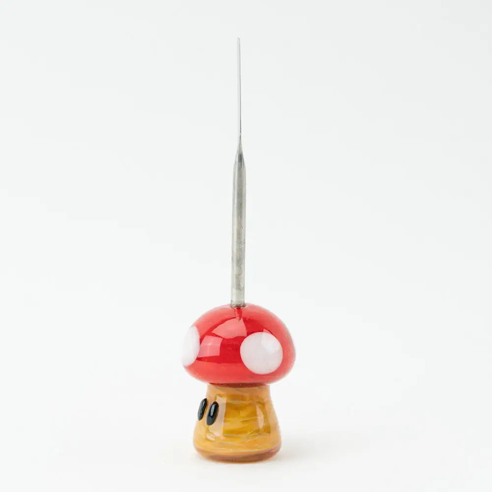 Empire Glassworks red white mushroom borosilicate glass dab tool