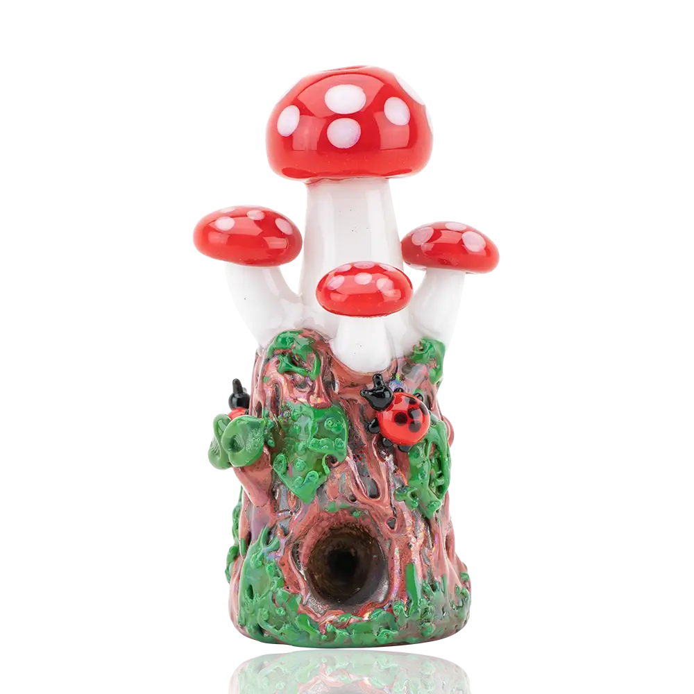 Empire Glassworks Mushroom Glass Hand Pipe with forest scene
