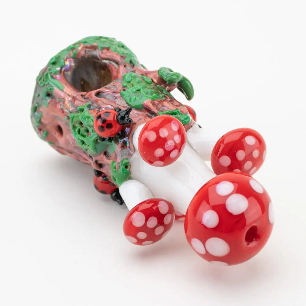 Empire Glassworks Mushroom Glass Hand Pipe with whimsical forest scene