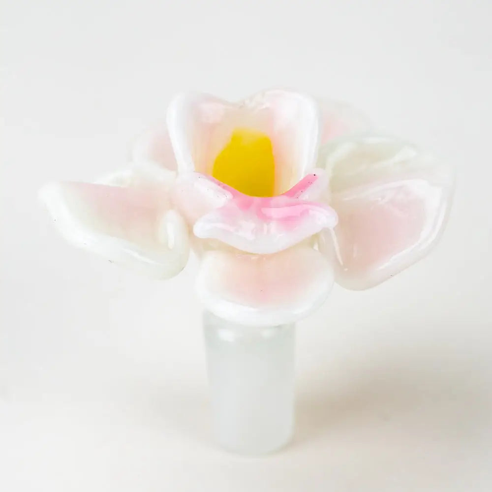 Empire Glassworks Orchid 14mm glass bowl piece with pink petals