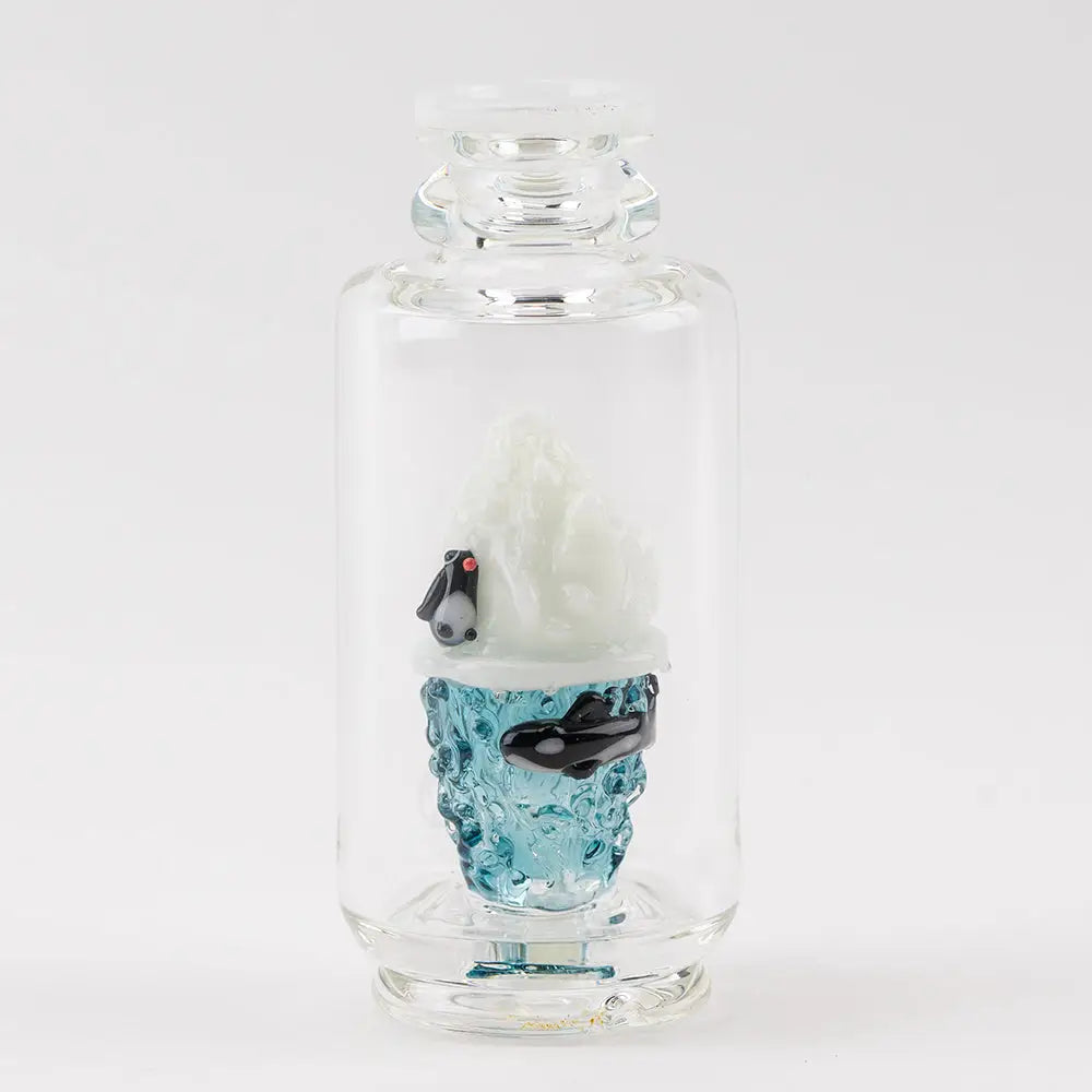 Empire Glassworks Peak Attachment with penguin on ice miniature scene
