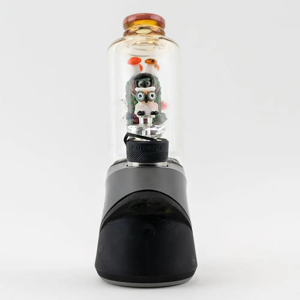 Empire Glassworks Peak Attachment vape pen with owl and colorful decor