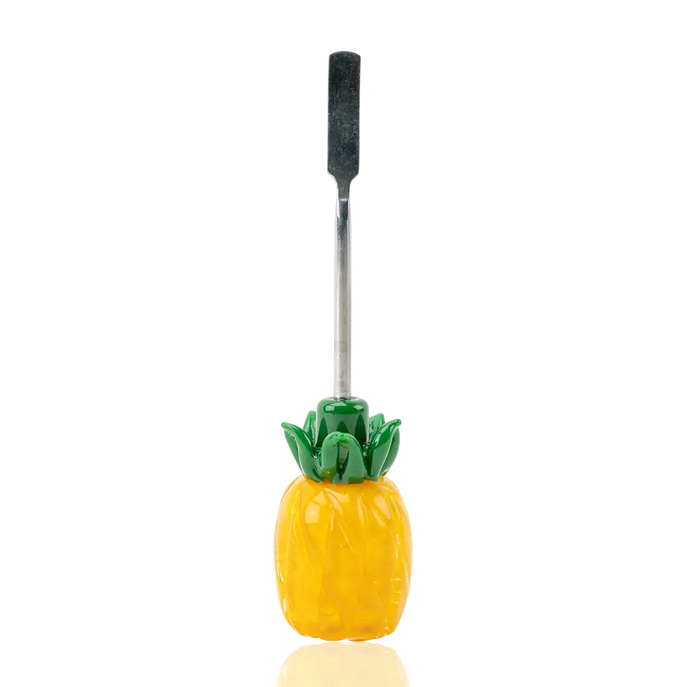 Empire Glassworks pineapple dab tool in borosilicate glass with grinder