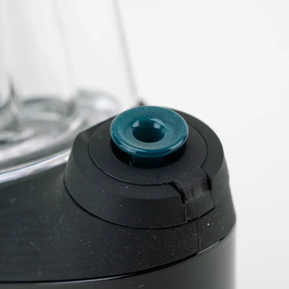 Teal glass mouthpiece on black base for Empire Glassworks Proxy Glass Joystick Blue Lagoon