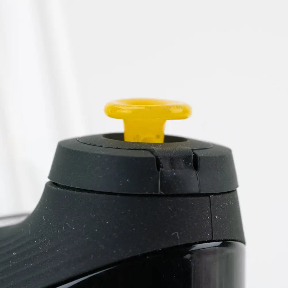 Empire Glassworks yellow proxy glass joystick for Puffco Proxy with black water bottle