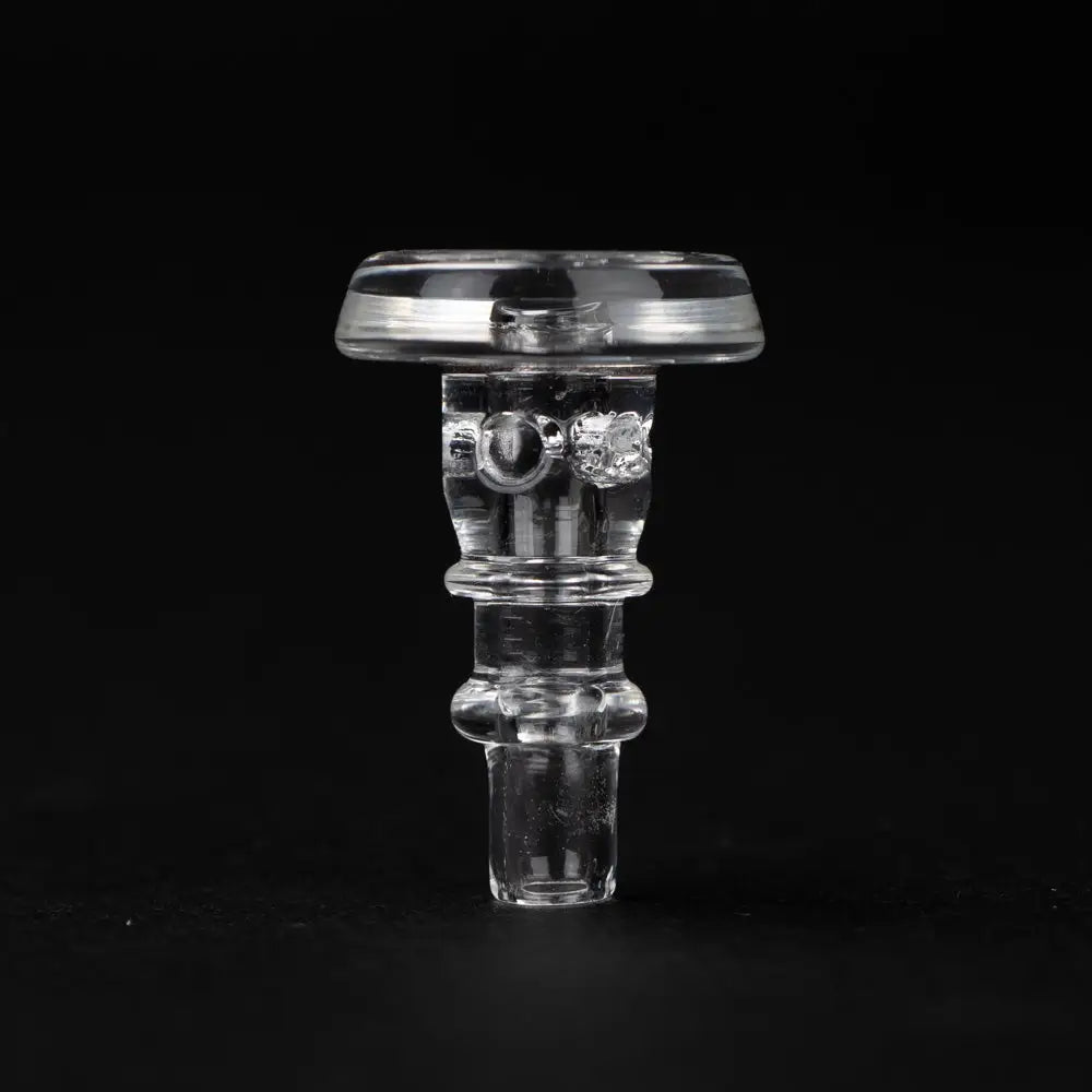 Empire Glassworks Puffco glass joystick cap with carved clear glass bowl
